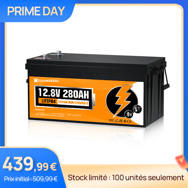 Batterie lithium LiFePO4 12V 280Ah avec Bluetooth & Protection basse température